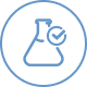 icon of beaker with checkmark