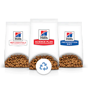 Опаковка на храна за домашни любимци Hill's със знак за рециклиране